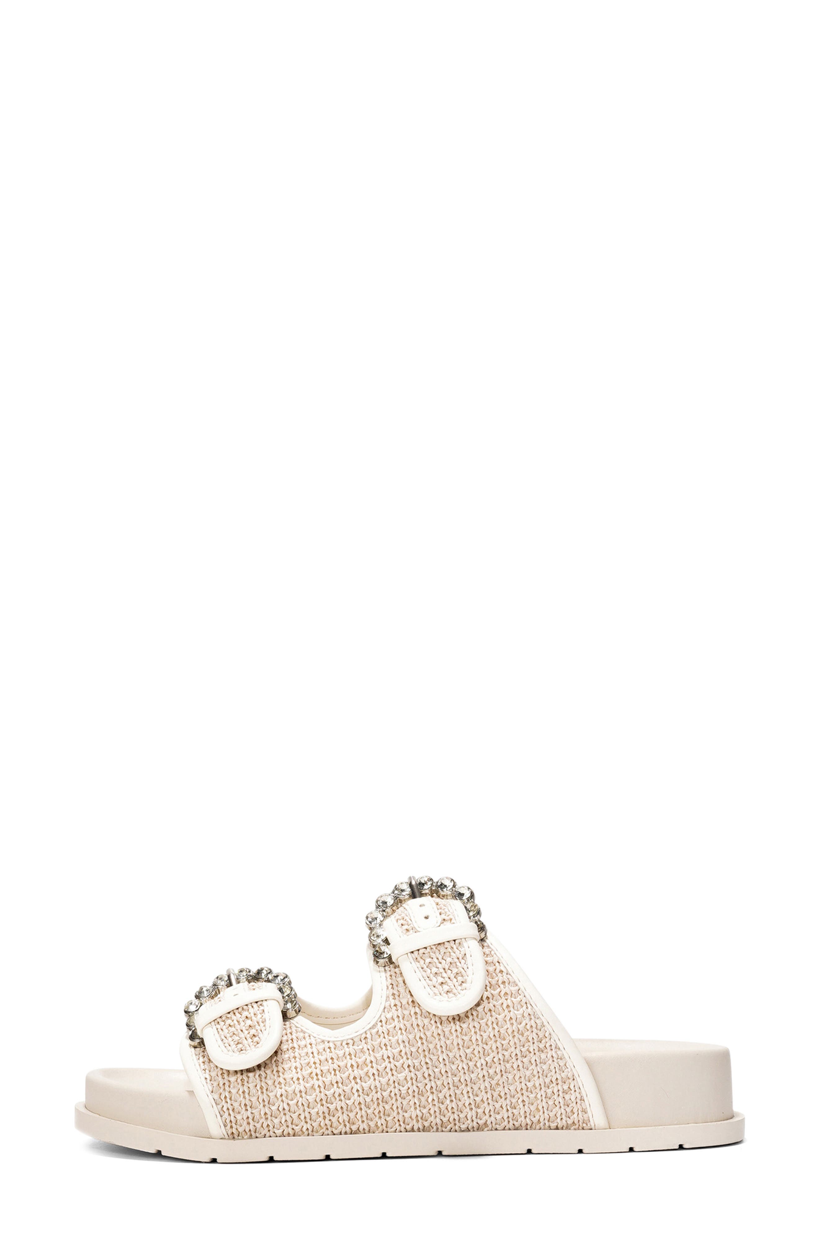 Project Cloud Elora Slide Sandal, Alternate, color, White Raffie