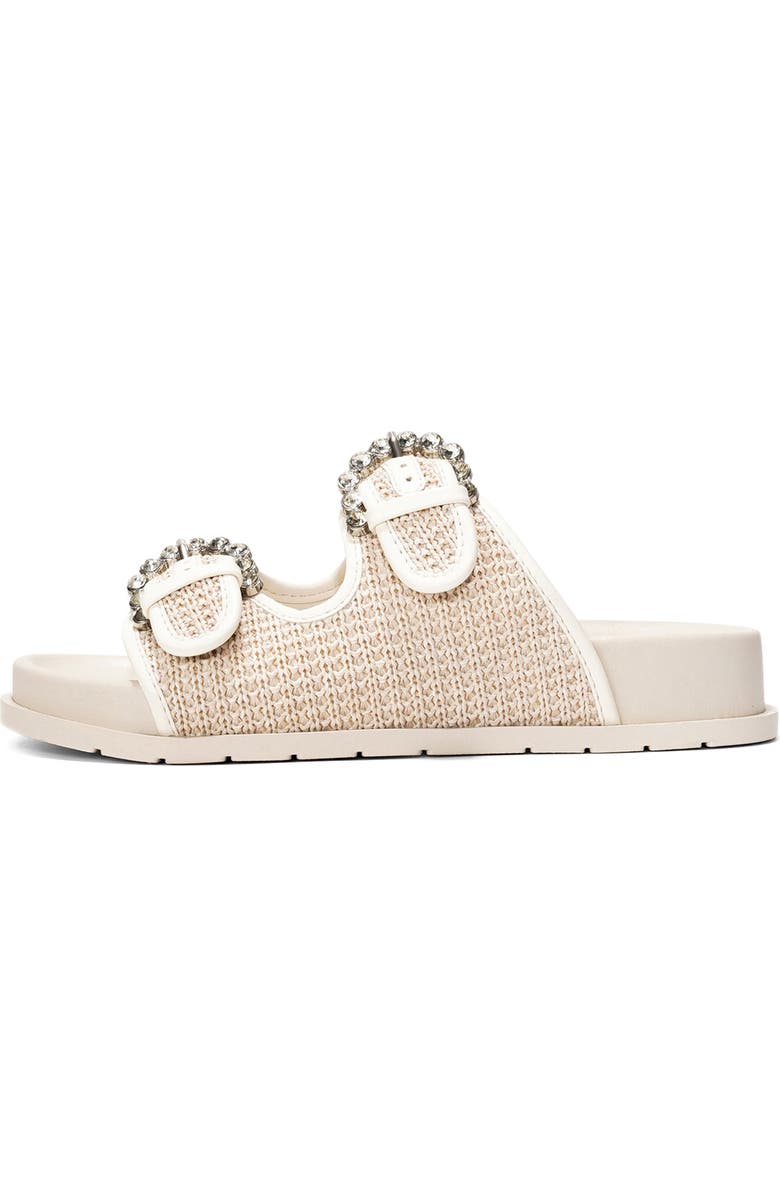 Project Cloud Elora Slide Sandal, Alternate, color, White Raffie