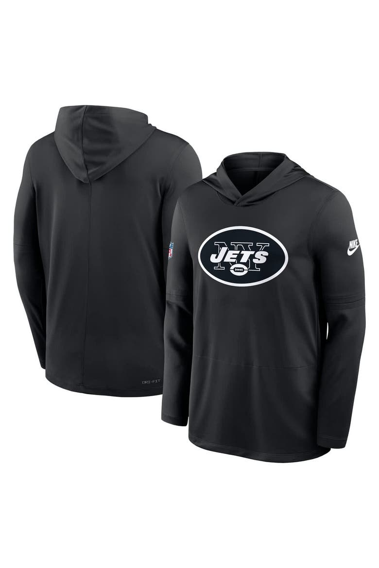Men's Nike Black New York Jets Alt Pack Pass Accuracy Performance Long Sleeve Hoodie T-Shirt, Alternate, color, Black
