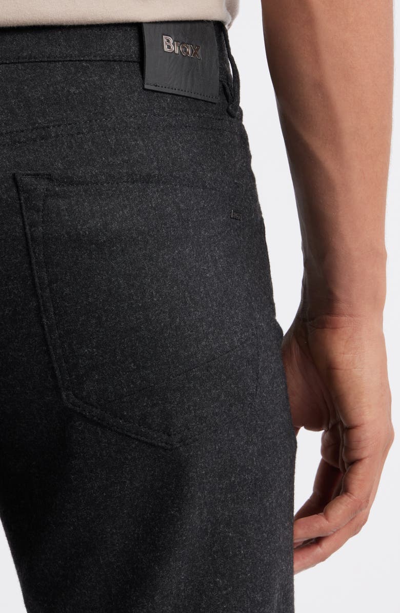 Brax Chuck Modern Fit Ceramica Flannel Five-Pocket Pants, Alternate, color, Anthracite