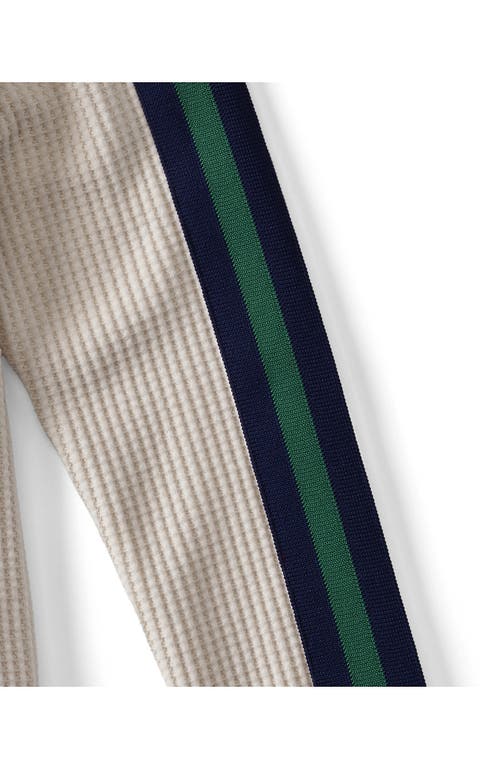 Lands' End Long Sleeve Waffle Quarter Zip Pullover In White