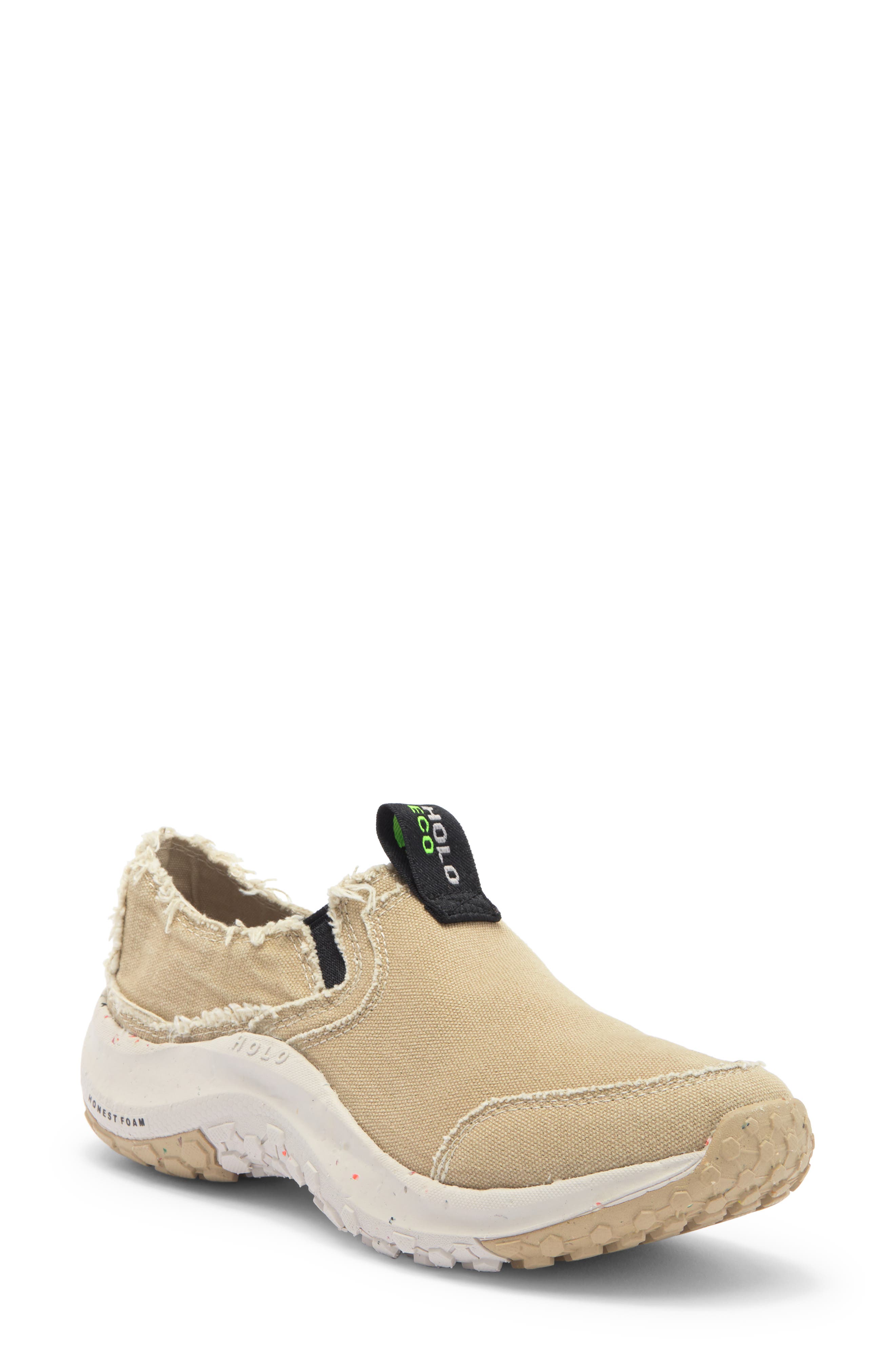 HOLO Footwear Athena Moc Canvas Slip-On Shoe, Main, color, Khaki