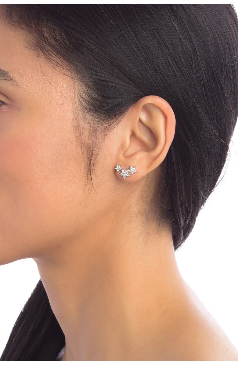 Adornia Swarovski Crystal Shooting Star Earrings, Alternate, color, Silver