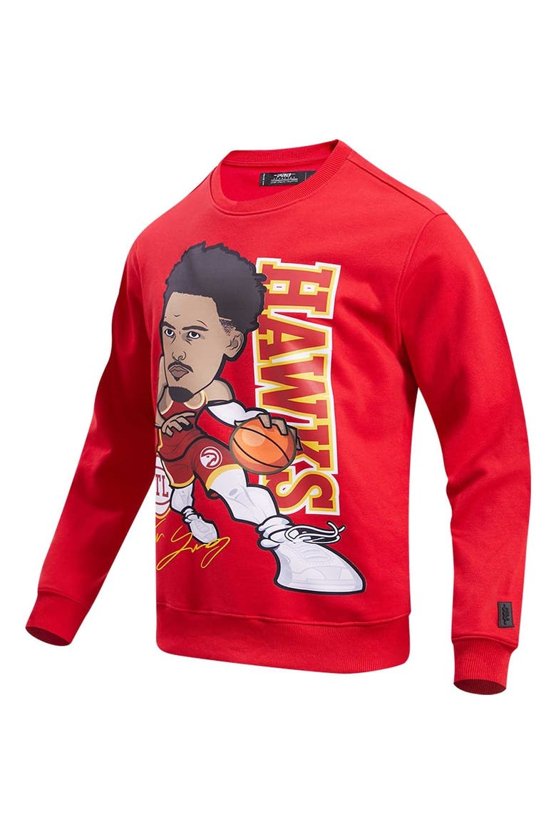 Men's Pro Standard Trae Young Red Atlanta Hawks Avatar Pullover Sweatshirt, Alternate, color, Red
