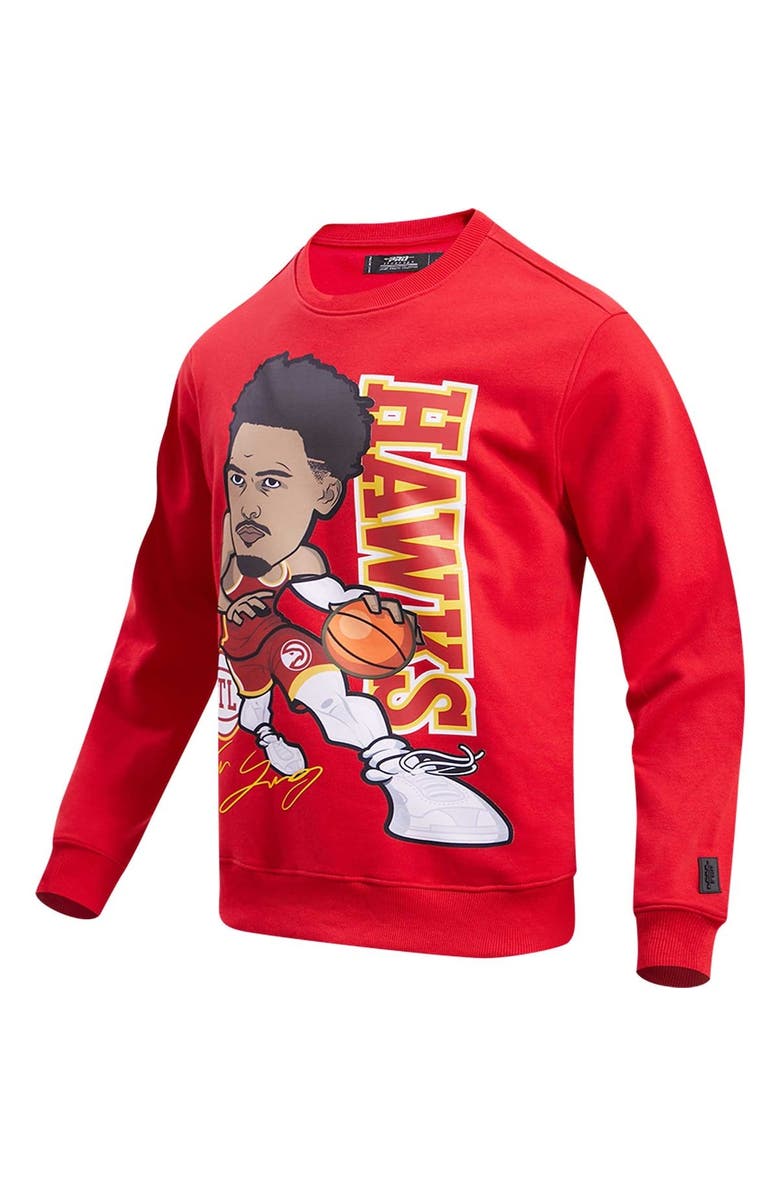 PRO STANDARD Men's Pro Standard Trae Young Red Atlanta Hawks Avatar Pullover Sweatshirt, Alternate, color, Red