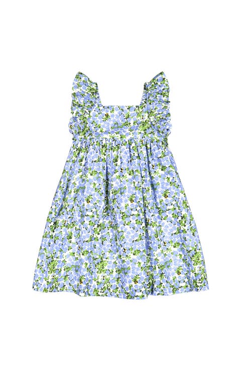 Sawyer Flutter Sleeve Dress Blue Hydrangea