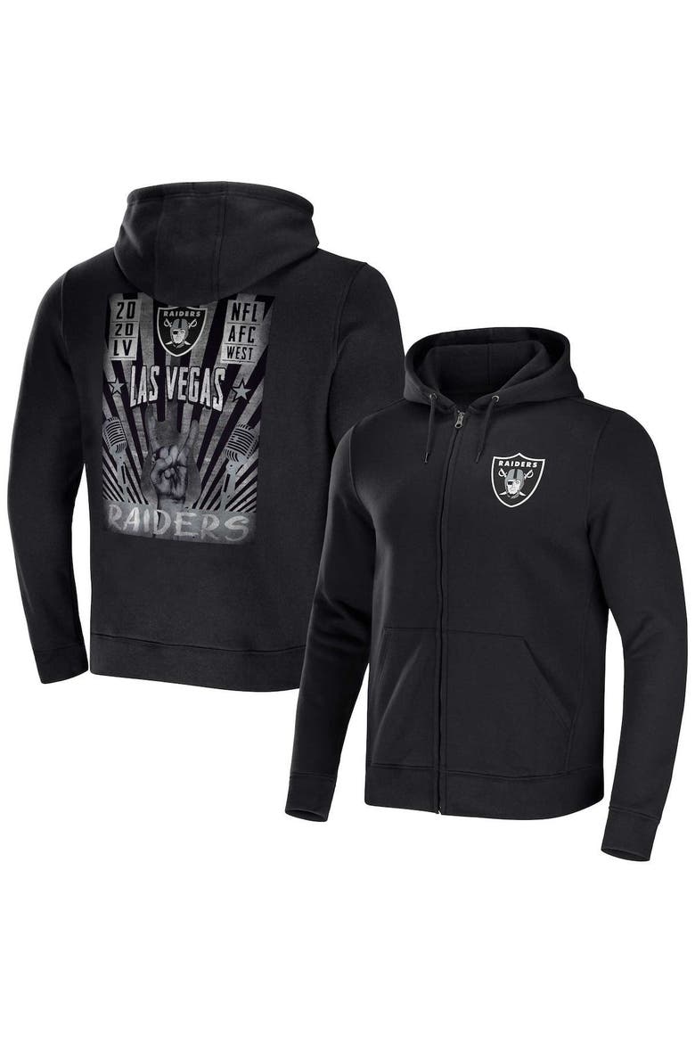Men's NFL x Darius Rucker Collection by Fanatics Black Las Vegas Raiders Rocker Full-Zip Hoodie, Alternate, color, Black