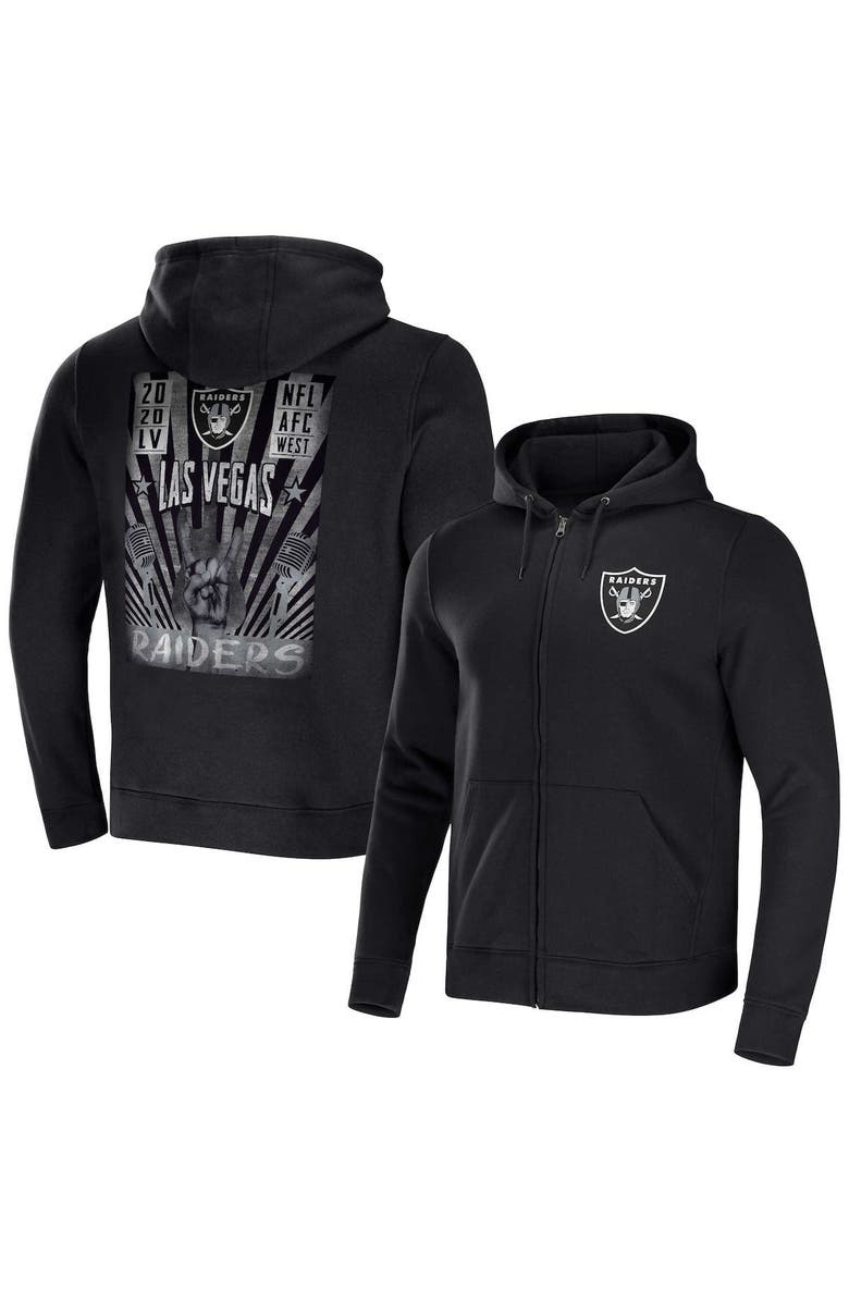 NFL X DARIUS RUCKER Men's NFL x Darius Rucker Collection by Fanatics Black Las Vegas Raiders Rocker Full-Zip Hoodie, Alternate, color, Black