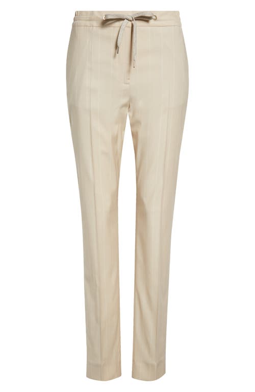 Eleventy Drawstring Waist Straight Leg Trousers In Sand