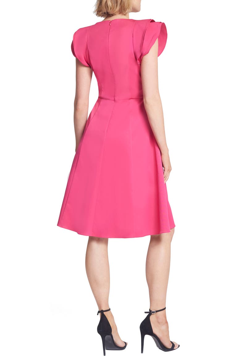 Heritage Ruffle Sleeve Cocktail Dress, Alternate, color, BERRY