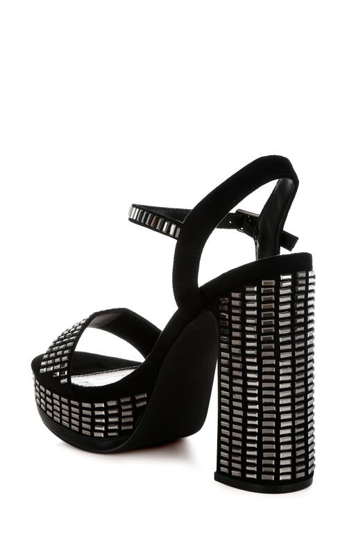 London Rag Starlet Rhinestone Platform Sandal In Black