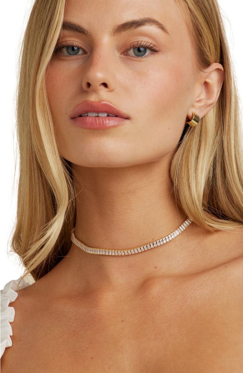 Untamed Petals Polly Crystal Choker, Alternate, color, Gold