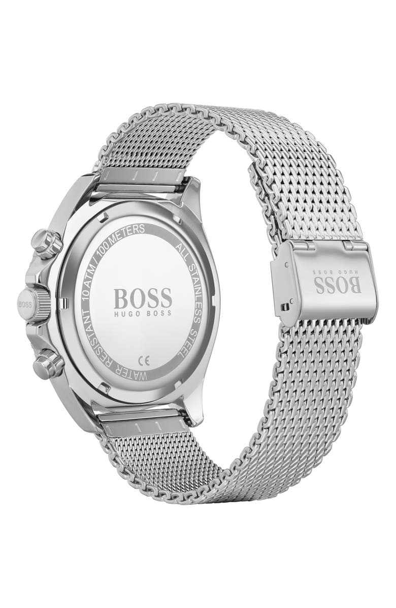 BOSS Ocean Edition Chronograph Mesh Strap Watch, 46mm, Alternate, color, 