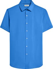 Bugatchi Miles OoohCotton® Solid Short Sleeve Button-Up Shirt