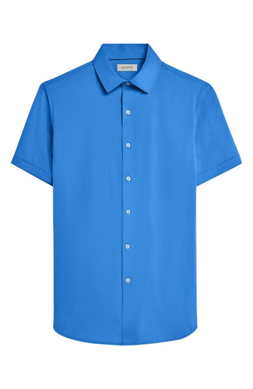 Bugatchi Miles Ooohcotton® Solid Short Sleeve Button-up Shirt In Classic Blue