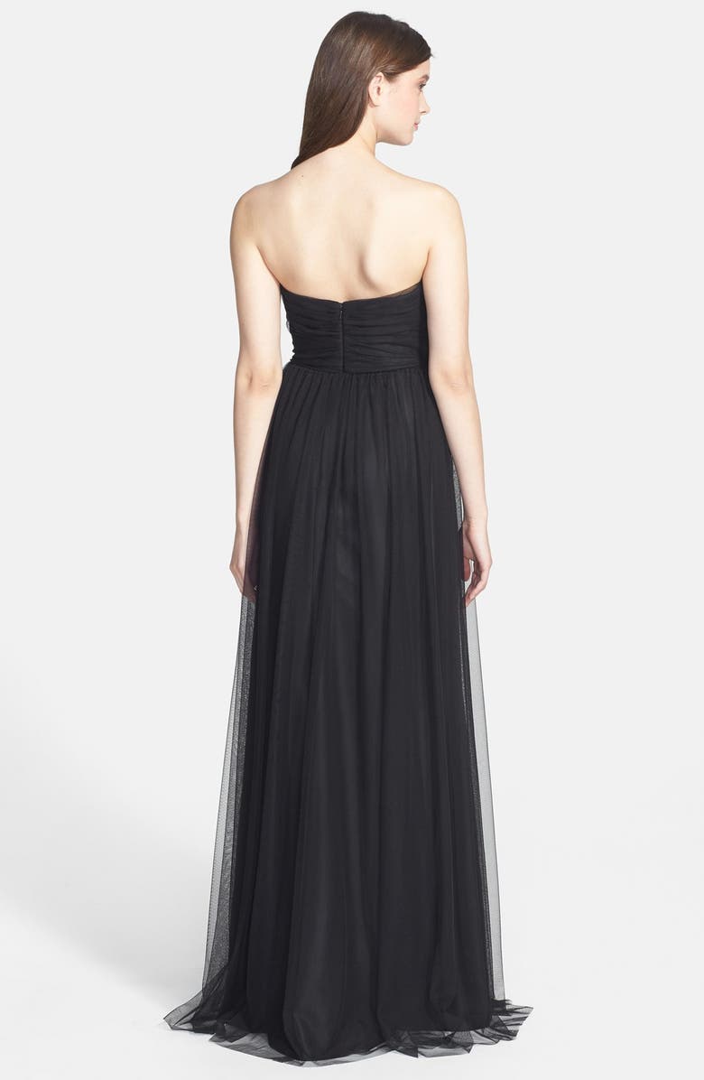 Amsale Draped Tulle Gown, Alternate, color, 