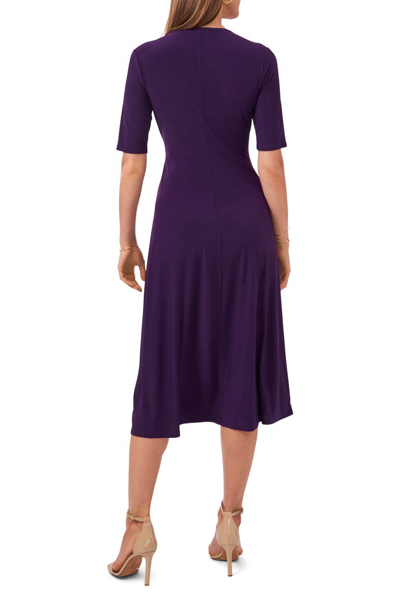 Faux Wrap Midi Dress, Alternate, color, LUXE PLUM 503