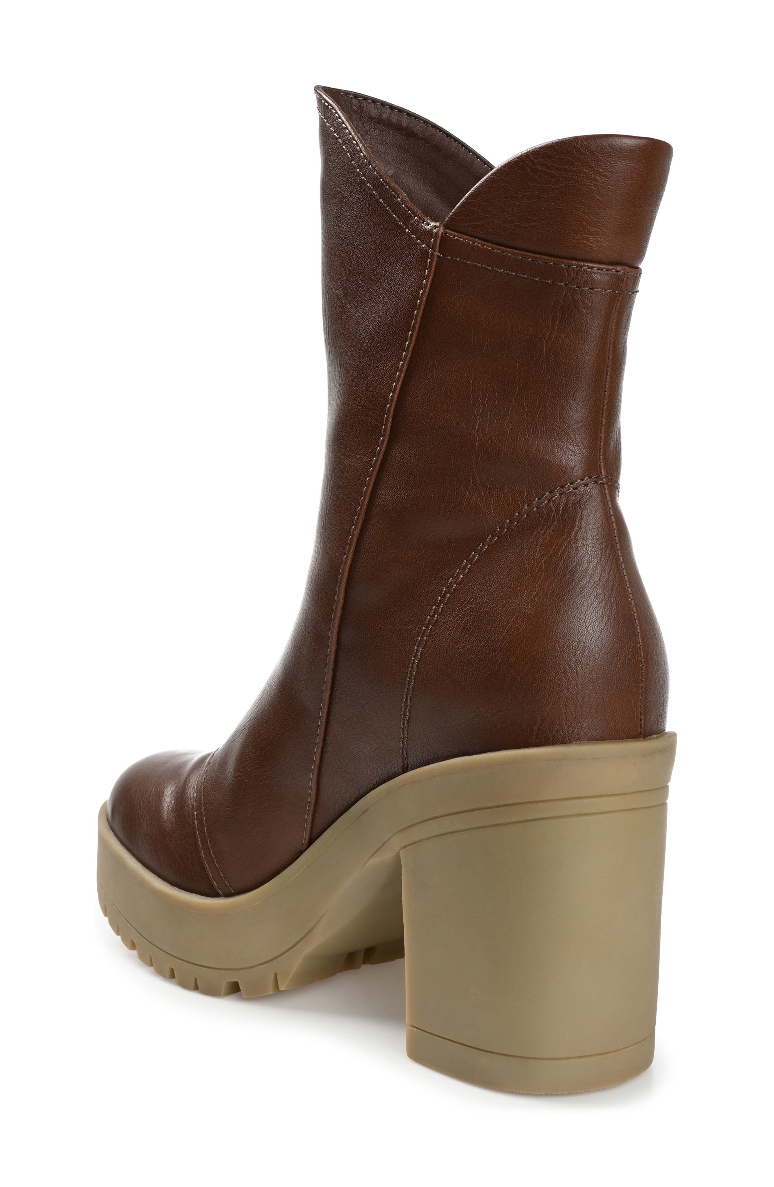 Journee Collection Jaquie Lug Sole Bootie, Alternate, color, Brown