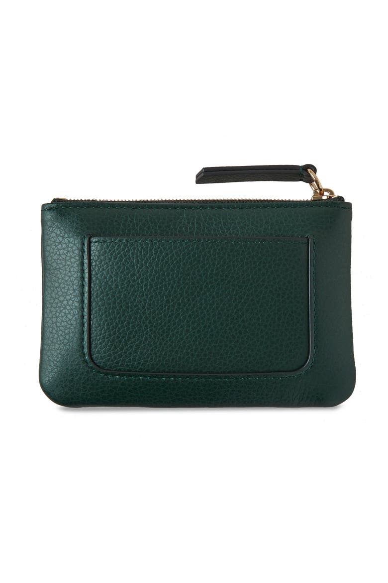 Plaque Leather Coin Pouch, Alternate, color, Mulberry Green