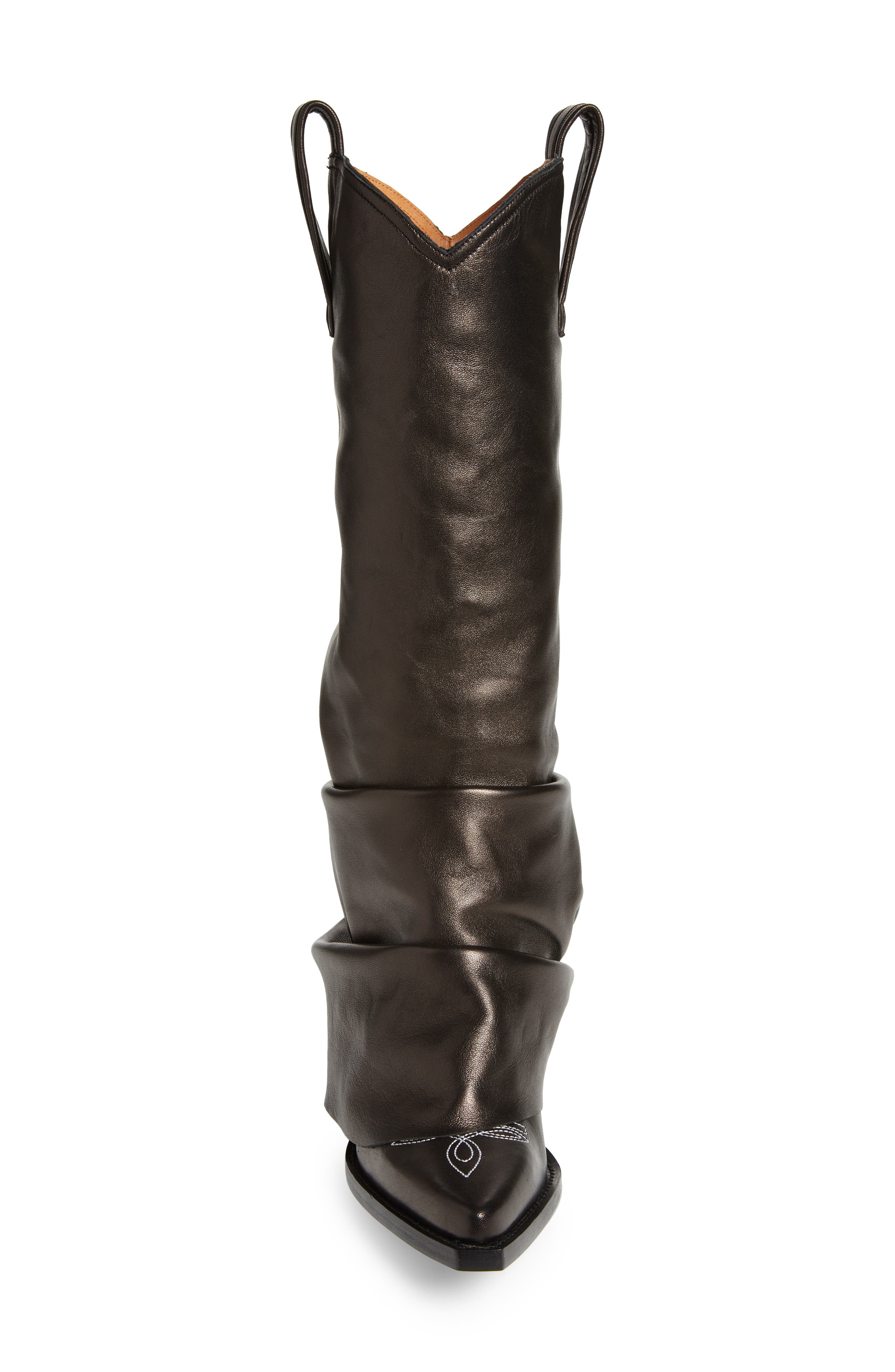 R13 Leather Sleeve Cowboy Boot, Alternate, color, Black Leather
