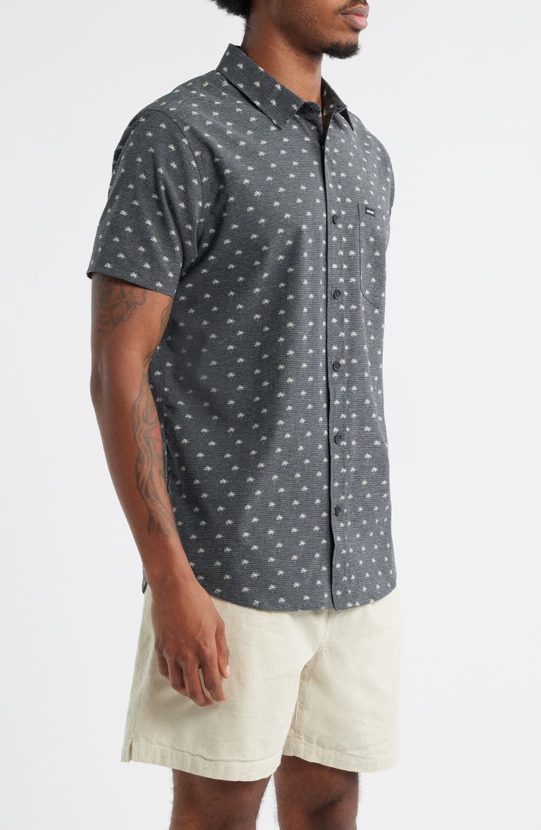 Rip Curl Fun Times Tech Short Sleeve Performance Button-Up Shirt, Alternate, color, Black