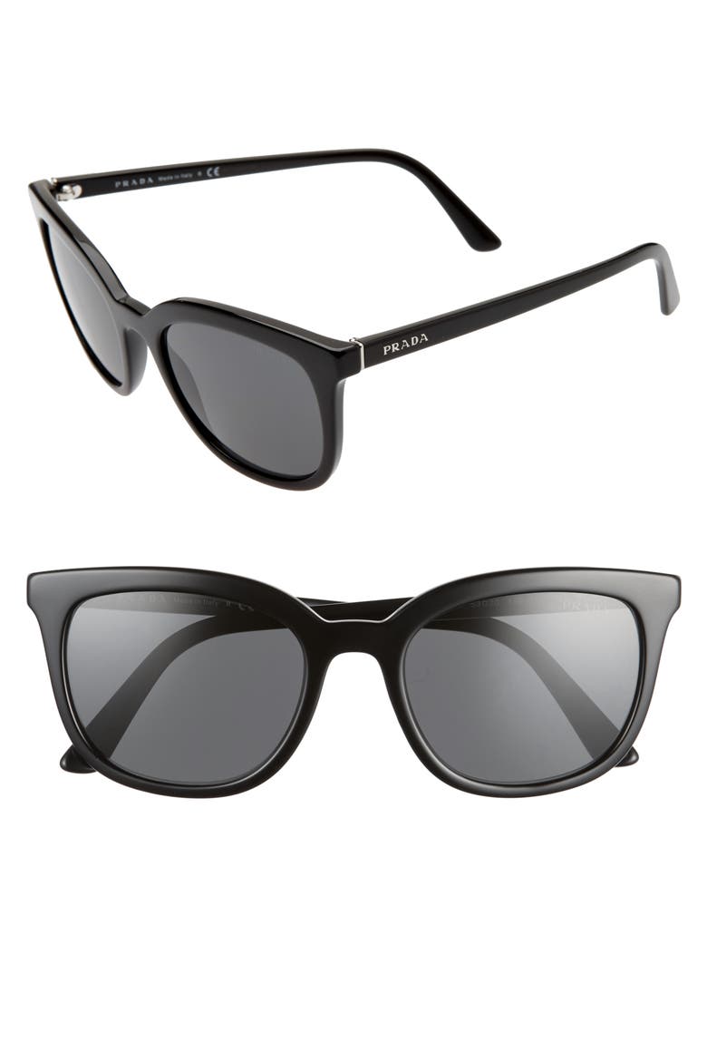 53mm Cat Eye Sunglasses, Main, color, BLACK/ GREY
