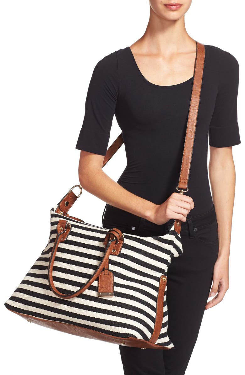 Sole Society 'Leighton' Stripe Duffel Bag, Alternate, color,