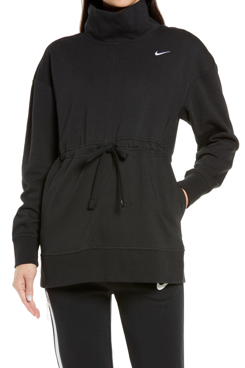 Dri-FIT Funnel Neck Pullover, Main, color, BLACK/ WHITE