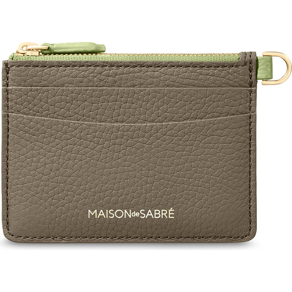 Maison De Sabre Maison De Sabré Leather Zipped Card Pouch In Green