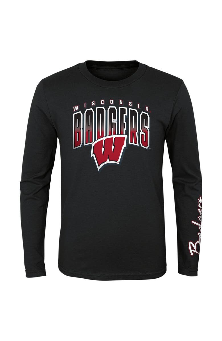 Outerstuff Youth Red/Black Wisconsin Badgers Fan Wave T-Shirt Combo Pack, Alternate, color, 