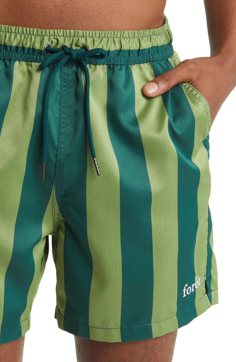 FORET Away Stripe Swim Trunks, Alternate, color, 