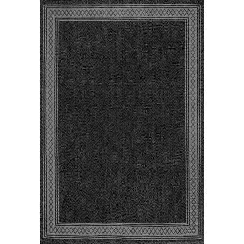 Jonathan Y Lucia Classic Diamond Border Indoor/outdoor Area Rug In Black/gray