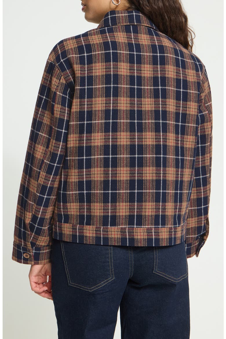 Check Canvas Utility Jacket, Alternate, color, DARK BLUE/ BROWN CHECK