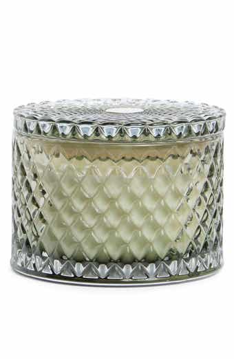 Teakwood Etched Glass Candle