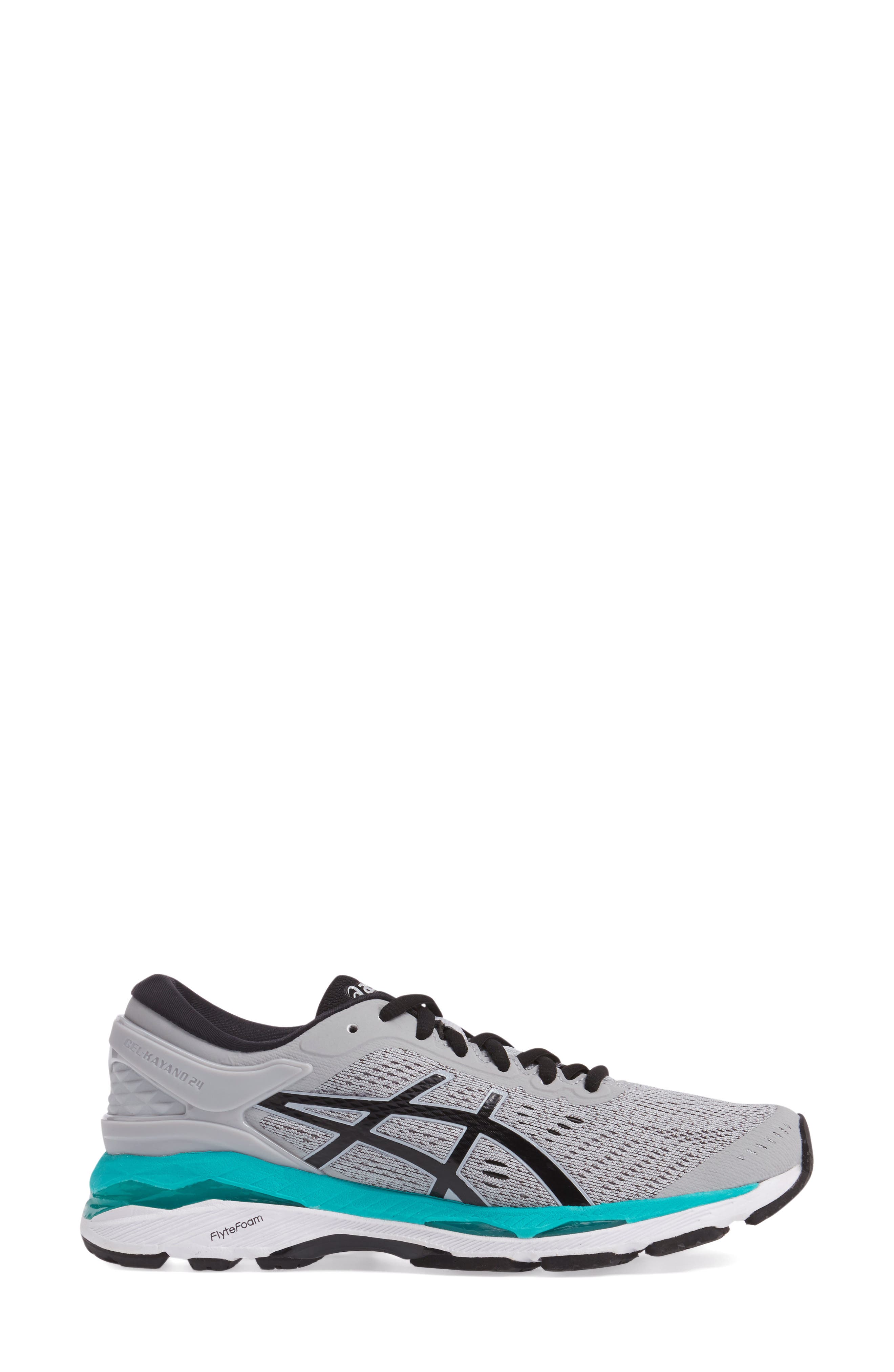 GEL-KAYANO® 24 Running Shoe, Alternate, color, MID GREY/ BLACK/ ATLANTIS