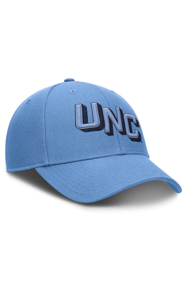Men's Jordan Brand Carolina Blue North Carolina Tar Heels Slanted Primetime Rise Performance Adjustable Hat, Alternate, color, Light Blue