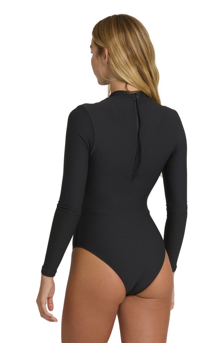Billabong Tanlines Long Sleeve UPF 50+ One-Piece Rashguard Swimsuit, Alternate, color, Black