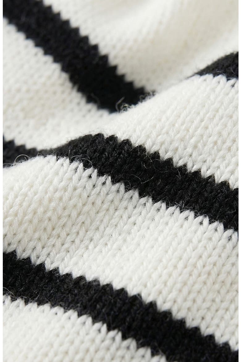 Off the Shoulder Striped Knit Top, Alternate, color, White / Black Stripes