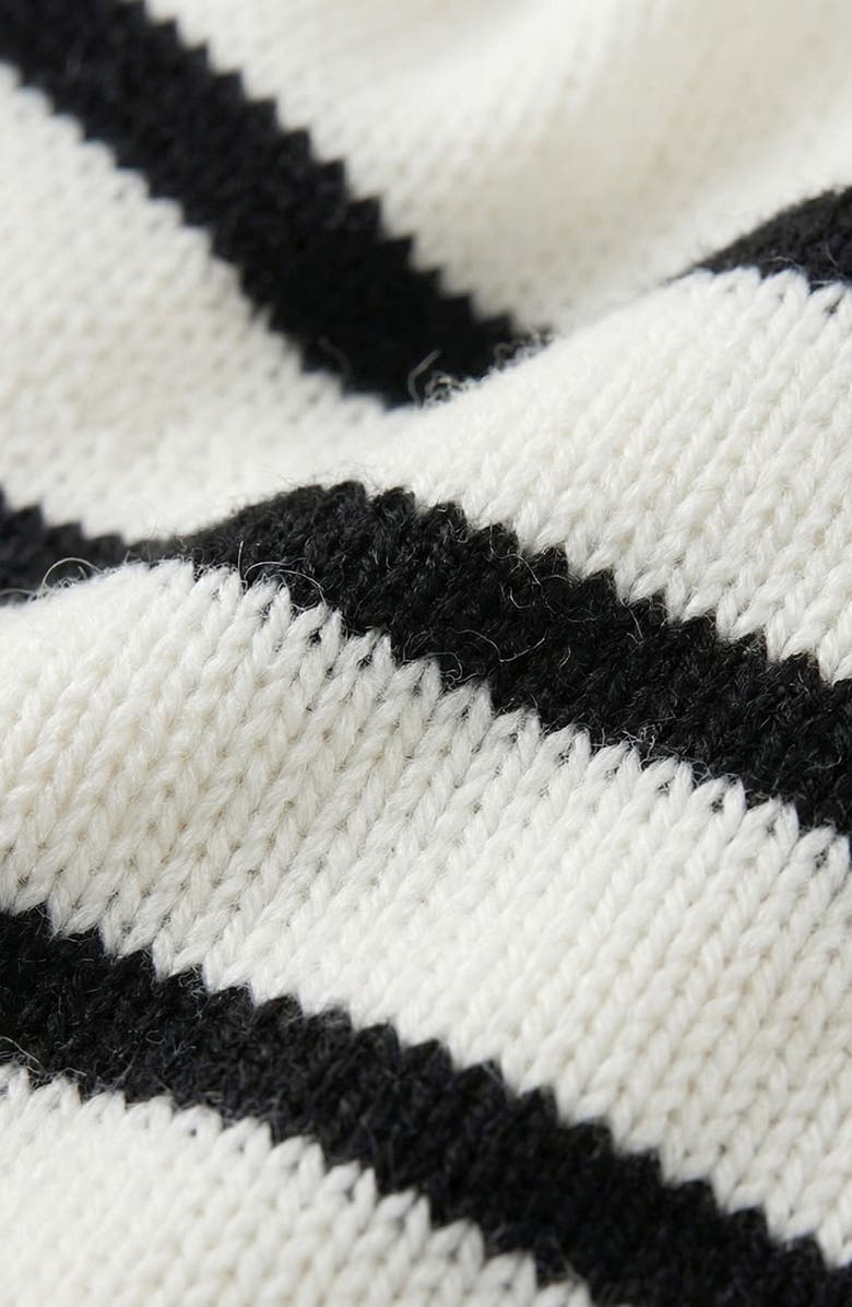 Modenaire Off the Shoulder Striped Knit Top, Alternate, color, White / Black Stripes