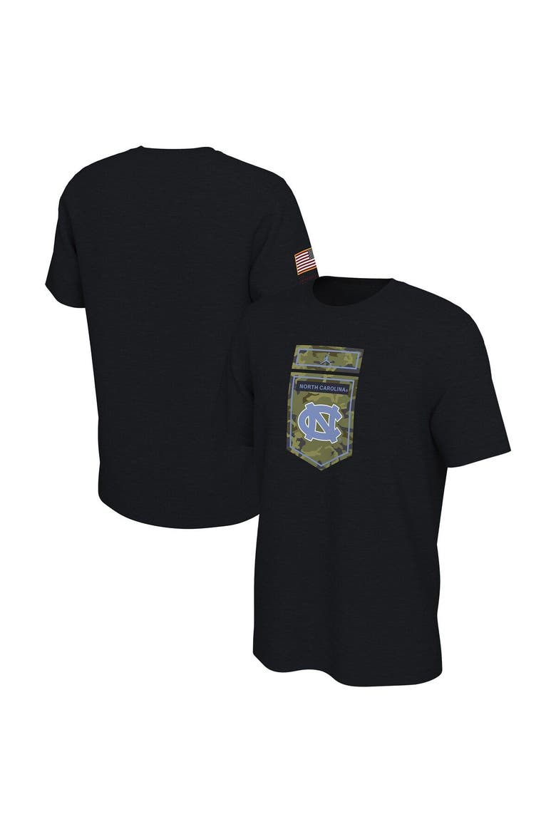 Men's Jordan Brand Black North Carolina Tar Heels Veterans Camo T-Shirt, Main, color, Black