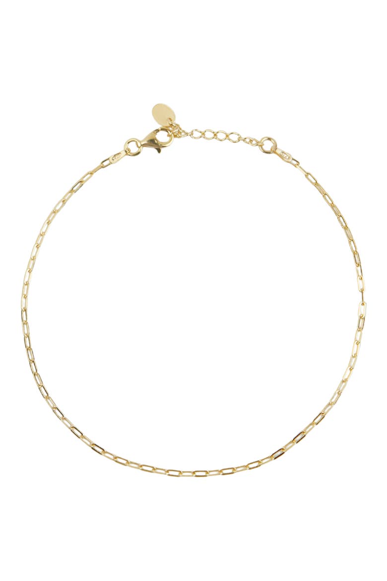 Paper Clip Chain Anklet, Main, color, GOLD