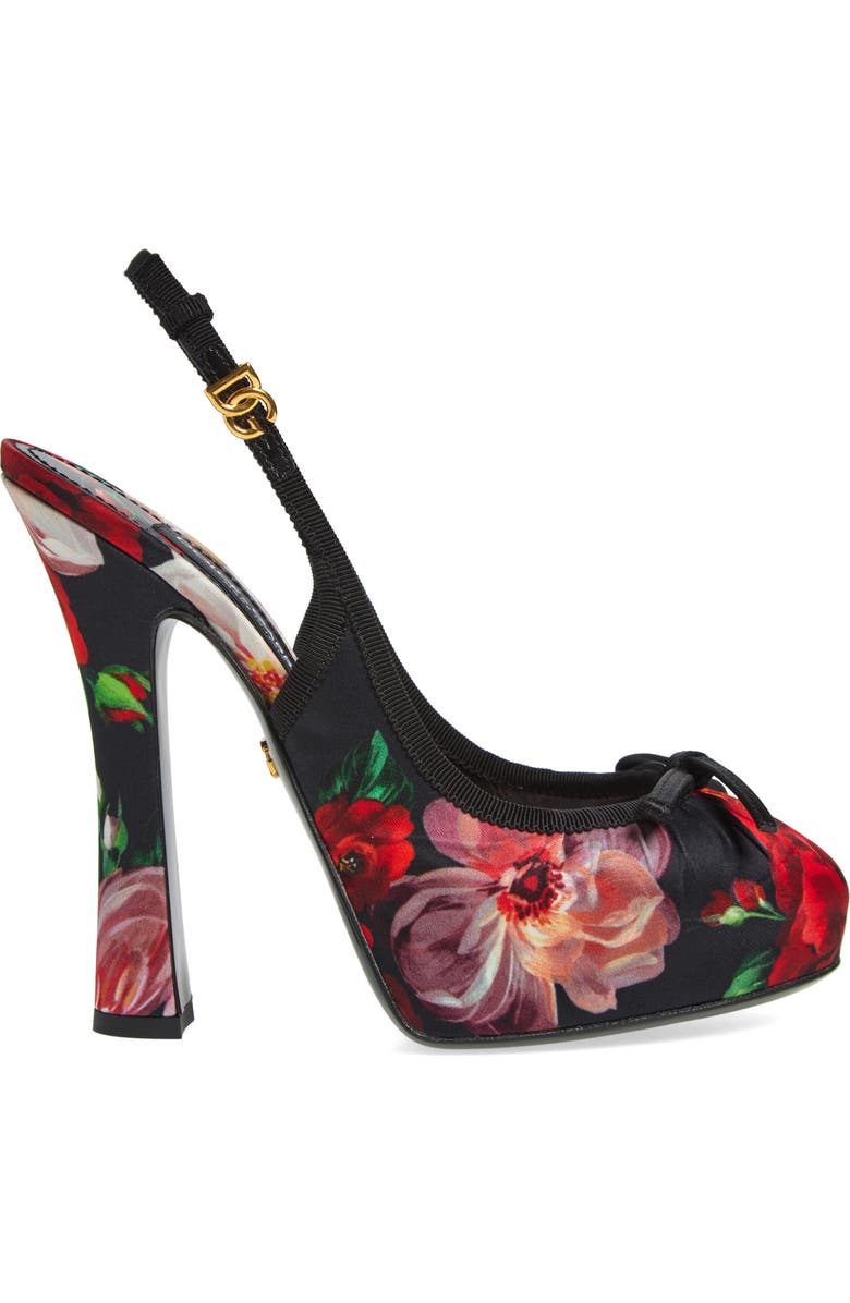 Dolce&Gabbana Rose Print Slingback Pump, Alternate, color, Hn5pd B.rose Antiche F.ner