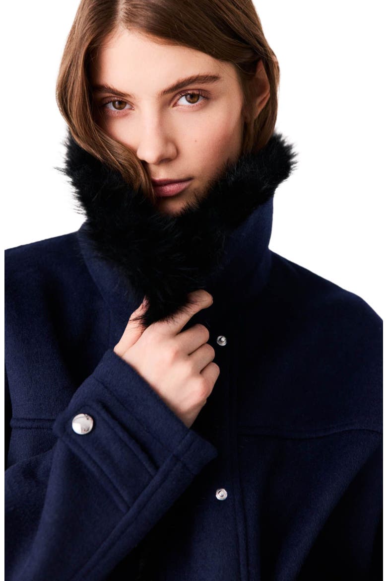 Short double-faced coat, Alternate, color, Navy