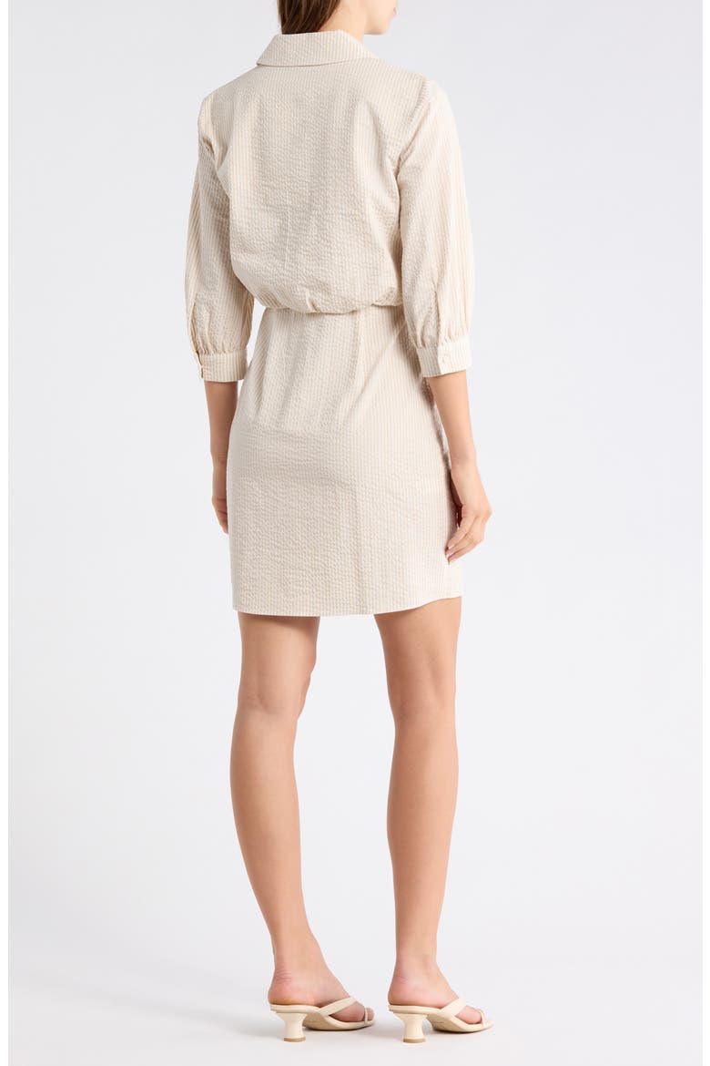 Seersucker Cotton Shirtdress, Alternate, color, WHITE/PLASTER