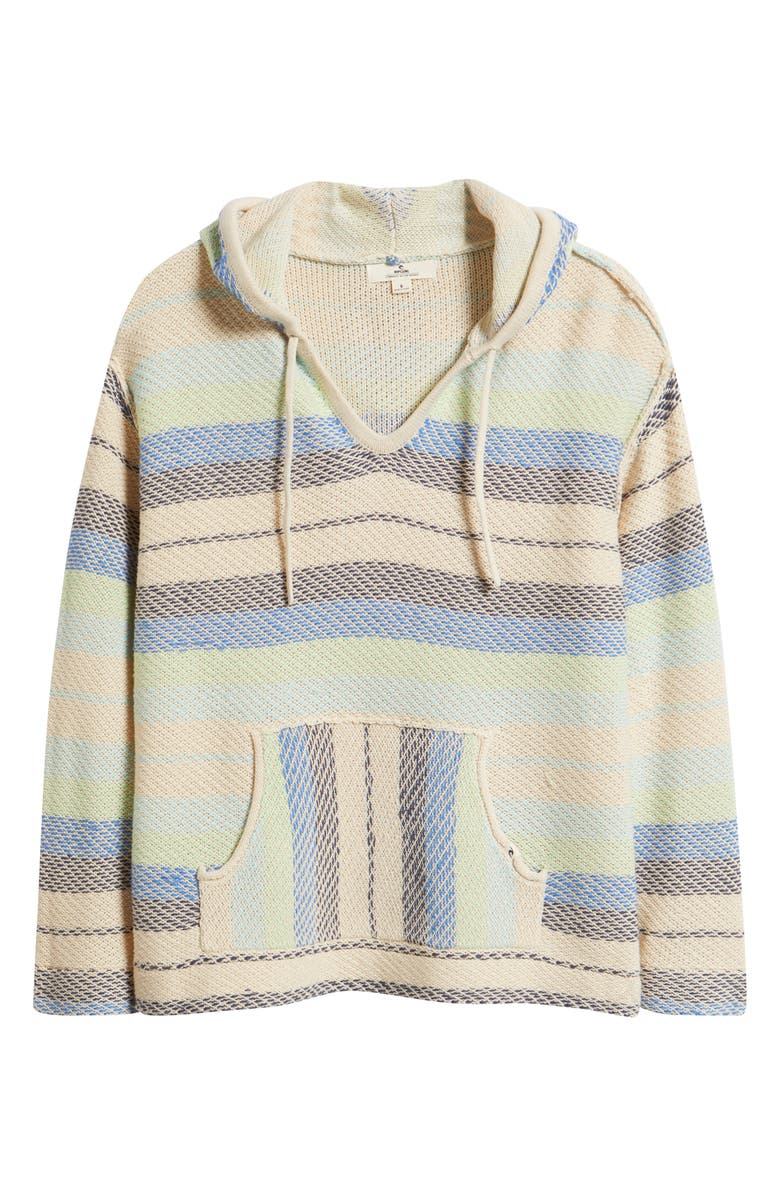 Rip Curl Revival Stripe Knit Poncho, Alternate, color, Blue