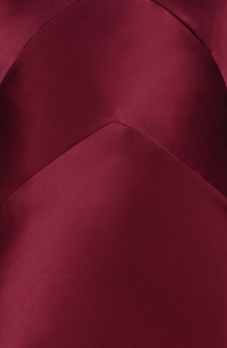 HOUSE OF CB Oliviana Cutout Satin Halter Gown, Alternate, color, Wine