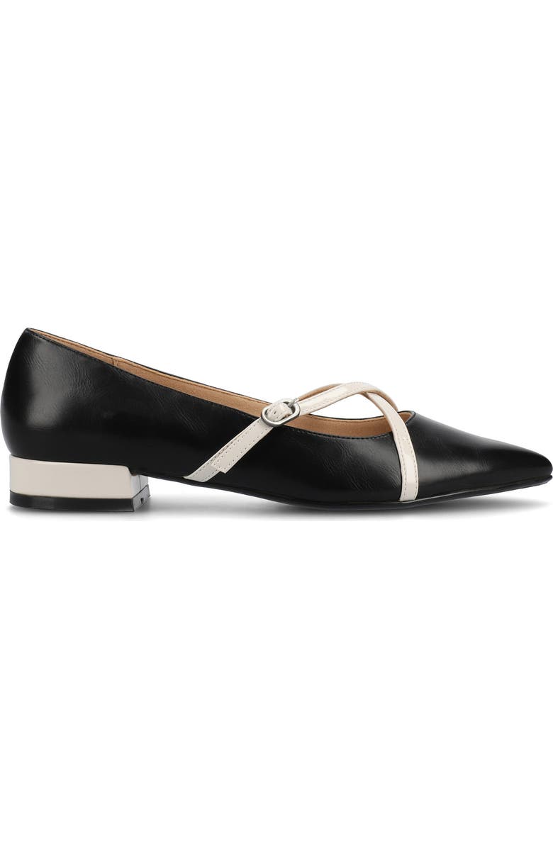 Journee Collection Camby Pointed Toe Flat, Alternate, color, Black