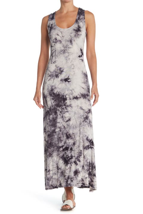 Tie Dye Racerback Sleeveless Maxi Dress