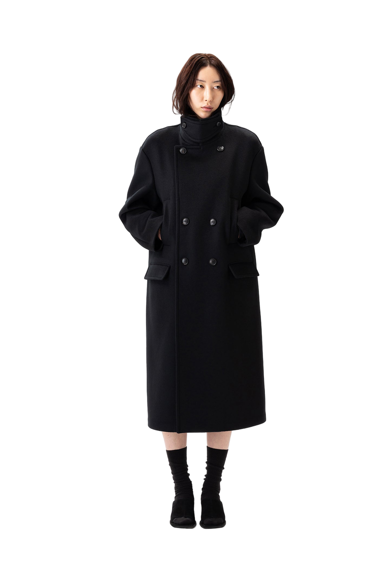 Unisex Cashmere Trench Coat, Main, color, black