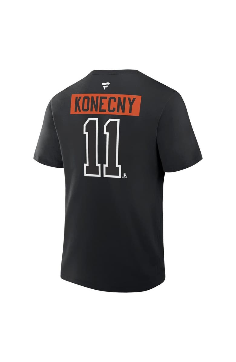 FANATICS Men's Fanatics Travis Konecny Black Philadelphia Flyers Authentic Stack Name & Number T-Shirt, Alternate, color, Black
